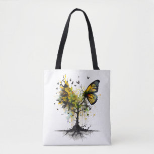 Bolsa Tote Arte Criativa de Borboleta Animal