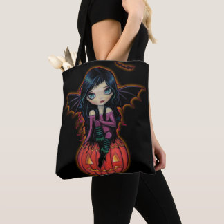 Bolsa Tote Arte da Abóbora Pixie Olho Grande Fofa