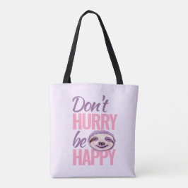 Bolsa Tote Arte da cara mole não se apresse a ser roxo rosa f