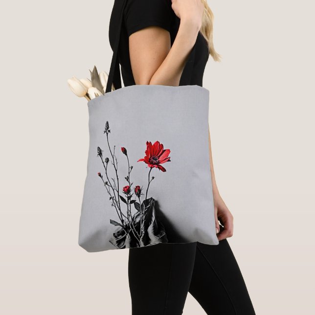 Bolsa Tote Arte da Cinza Vermelha (Close Up)