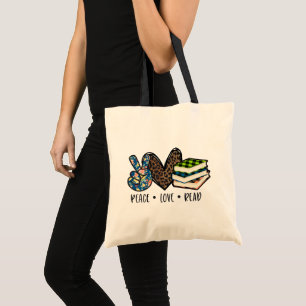 Bolsa Tote Arte da palavra de amor paz fofa