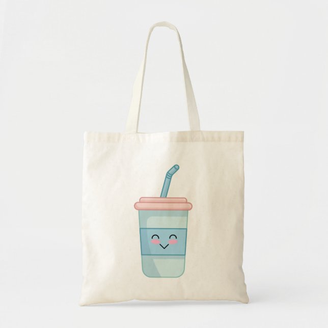 Bolsa Tote Arte da Taça Kawaii (Frente)