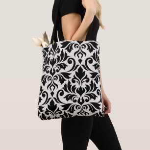 Bolsa Tote Arte Damasco I Preto em Creme