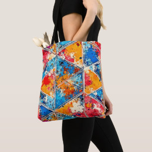 Bolsa Tote Arte de abertura geométrica vibrante