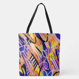 Bolsa Tote Arte de Abstrato a Negrito e Expressiva