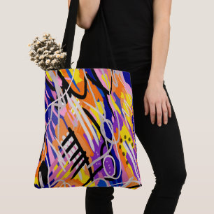 Bolsa Tote Arte de Abstrato a Negrito e Expressiva