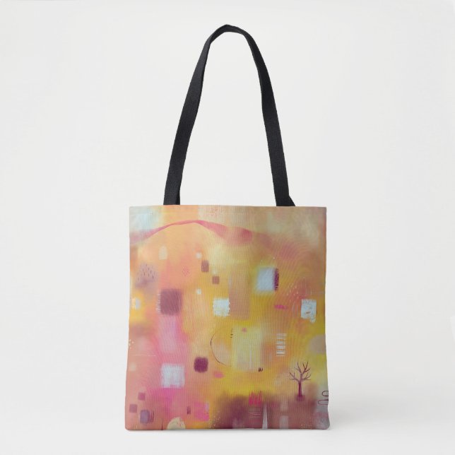 Bolsa Tote Arte de Aquarela Abstrato Moderna (Frente)