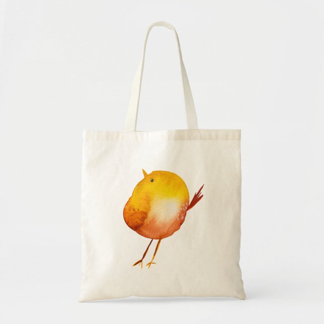 Bolsa Tote Arte de aquarela amarela-branca (Frente)