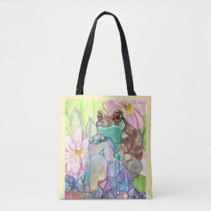 Bolsa Tote Arte de aquarela de Sapo de Leite Mágico