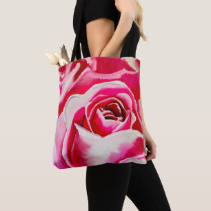 Bolsa Tote Arte de aquarela rosa-rosas