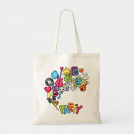 Bolsa Tote Arte de Arroz do Partido Musical Kawaii Vibrant