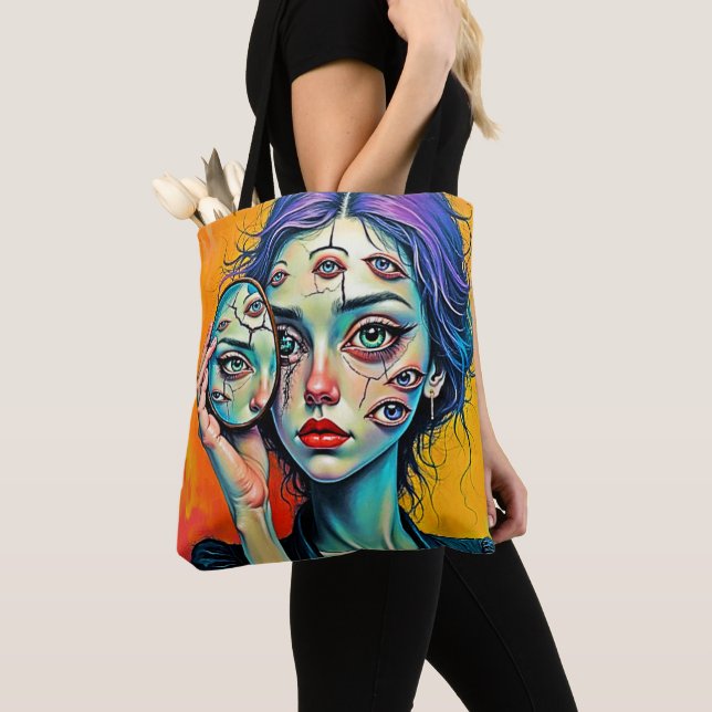 Bolsa Tote Arte de Autoreflexão Destruída (Close Up)