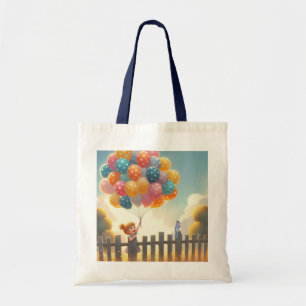 Bolsa Tote Arte de balões brancos/fofinhos