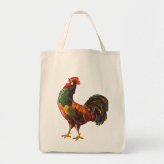 Bolsa Tote Arte de Caixa de Cozinha Vintage Galo