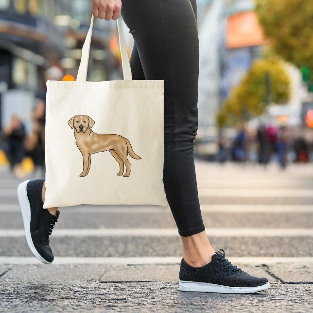 Bolsa Tote Arte de Cão Amarelo Labrador Retriever Adorável (Criador carregado)