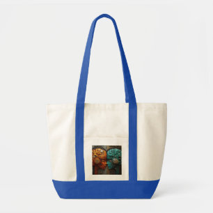 Bolsa Tote Arte de casal de andróide ciberpunk biomecânico