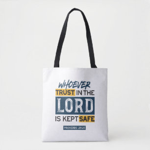 Bolsa Tote Arte de Citação Bíblica - Provérbios 29:25 Confie