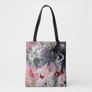 Bolsa Tote Arte de colagem surrealista dadaísmo gravura antig