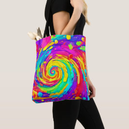 Bolsa Tote Arte de Coloração Espiral Vibrante