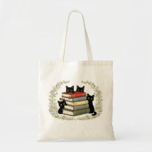 Arte de Coroa Botânica de Pilha de Livros de Gato