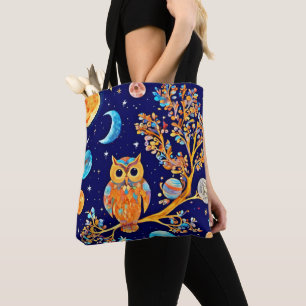Bolsa Tote Arte de Coruja de Outro Mundo: Maravilhas Celestia