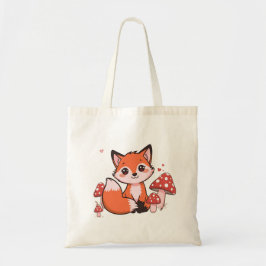 Bolsa Tote Arte de desenho animado de uma raposa Kawaii fofa 