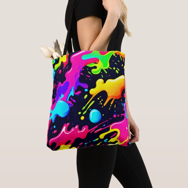 Bolsa Tote Arte de Explosão de Cor Líquida Abstrata (Close Up)