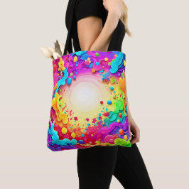 Bolsa Tote Arte de explosão vívida de cor Abstrato