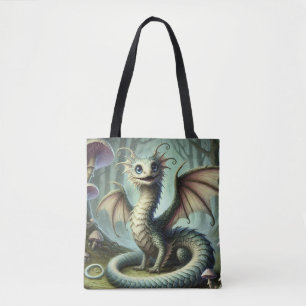 Bolsa Tote Arte de Fantasia de Criatura Fofa do Jabberwocky d