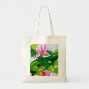 Bolsa Tote Arte de flor de abstrato aquarela aquática