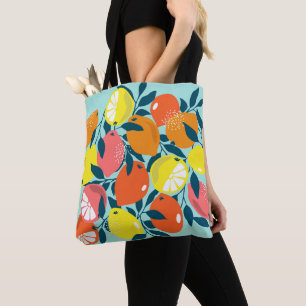 Bolsa Tote Arte de Fruta de Citros Modernos com Limão