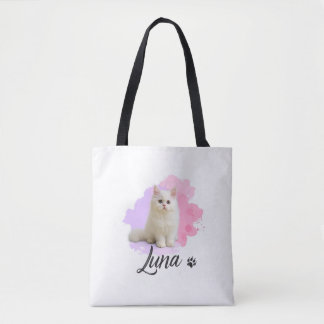 Bolsa Tote Arte de Gato Fofo Sacola de Compras – Luna