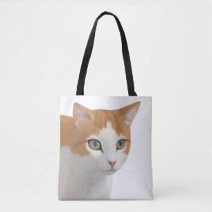 Bolsa Tote Arte de Gato Ginger Adorável