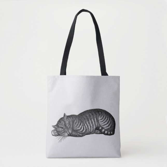 BOLSA TOTE ARTE DE GATO LISTRADO (Frente)