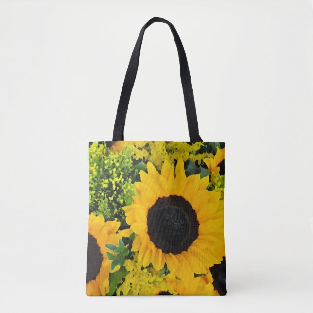 Bolsa Tote Arte de girassol amarela (Frente)
