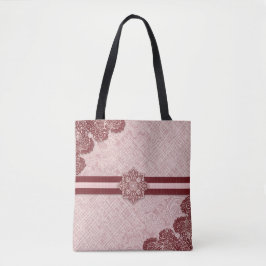 Bolsa Tote Arte de IA em burgundy e rosa beije