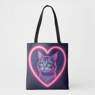 Bolsa Tote Arte de Kitty Brilhante Amor Presente Romântico