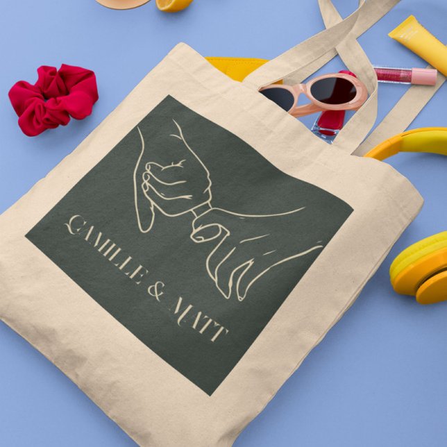 Bolsa Tote Arte de linha Abstrato simples moderna,boho chic (Criador carregado)