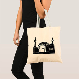Bolsa Tote Arte de Linha de Arquitetura de Mesquita Minimalis
