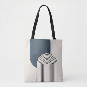 Bolsa Tote Arte de linha de estilo de meio século com arco az