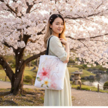 Arte de Linha Elegante Mulher com Flores Tropicais