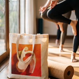 Bolsa Tote Arte de Linha Feminina Minimalista Silhueta de Iog