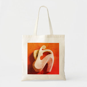 Bolsa Tote Arte de Linha Feminina Minimalista Silhueta de Iog
