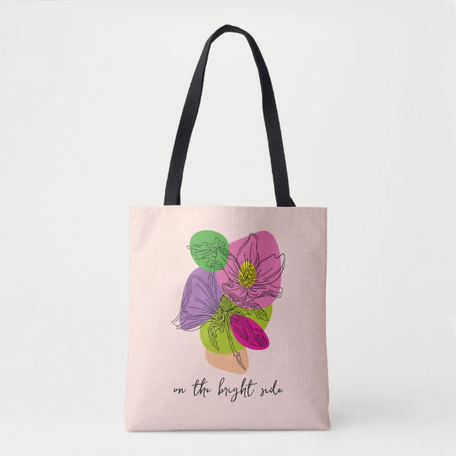 Bolsa Tote Arte de Linha Flor de Hibiscus Brilhante (Frente)