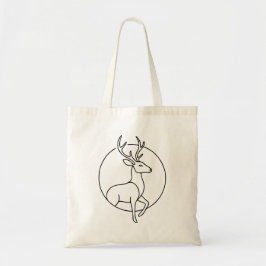 Bolsa Tote Arte de Linha Minimalista de Veado – Arte de Anima