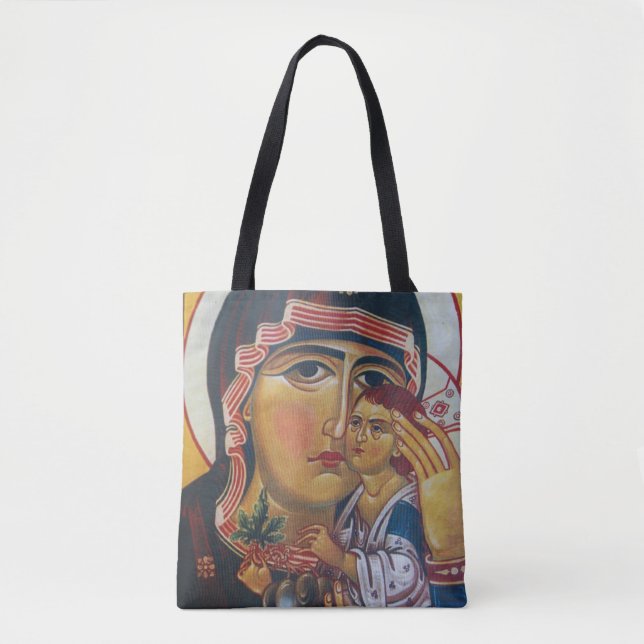 Bolsa Tote Arte de Maria Mãe e Jesus (Frente)