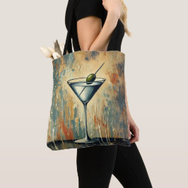 Bolsa Tote Arte de Martini em Mídia Mista do Meio do Século