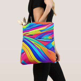 Bolsa Tote Arte de onda de cor de Abstrato vibrante