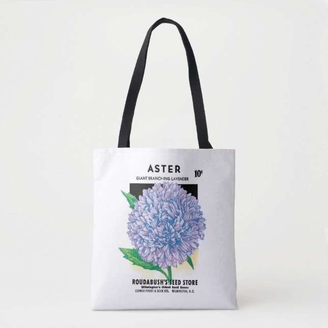 Bolsa Tote Arte de Pacote de Sementes Antigas, Flores de Áste (Frente)