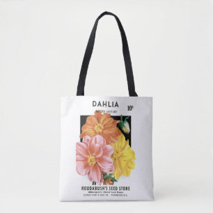 Bolsa Tote Arte de Pacote de Sementes Antigas, Flores de Jard